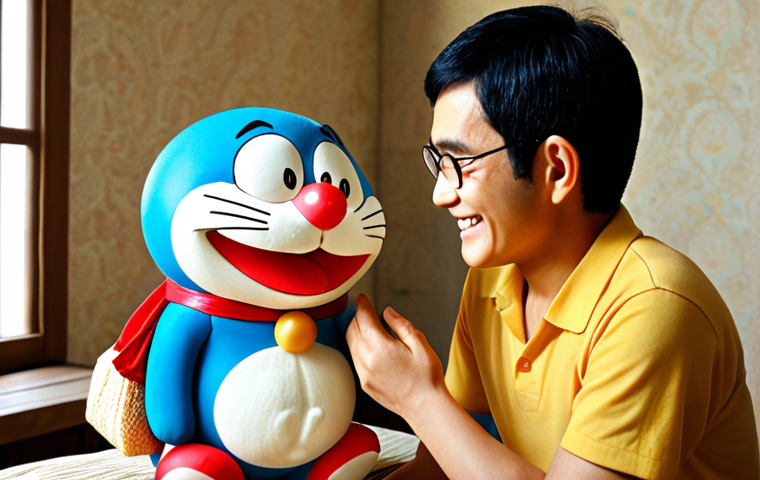 Doraemon's World**

Prompt: Doraemon offering Nobita an "Memorization Bread" with a supportive smile. Focus on the warm and encouraging atmosphere, emphasizing the everyday magic and comfort Doraemon brings to Nobita's life.

**